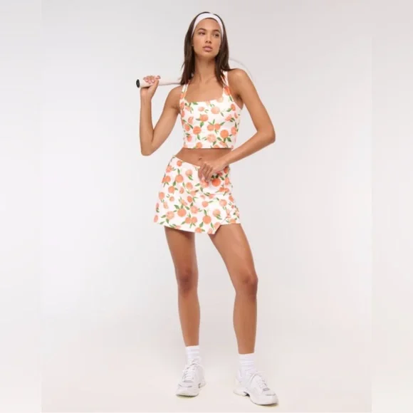 🍊 YPB sculptLUX Strappy-Back Crop Tank Oranges Abercrombie & Fitch XS NWT - Picture 8 of 9